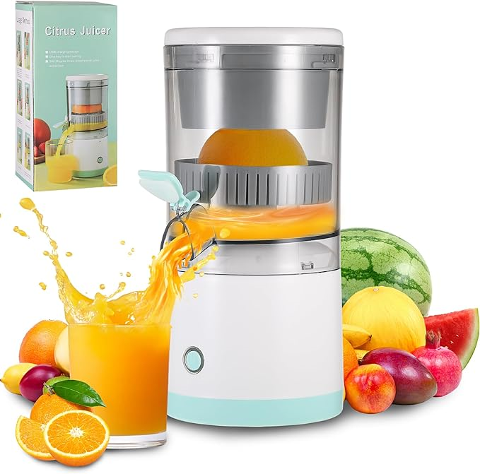 CitrusJuicer with fruit around and juice in glass